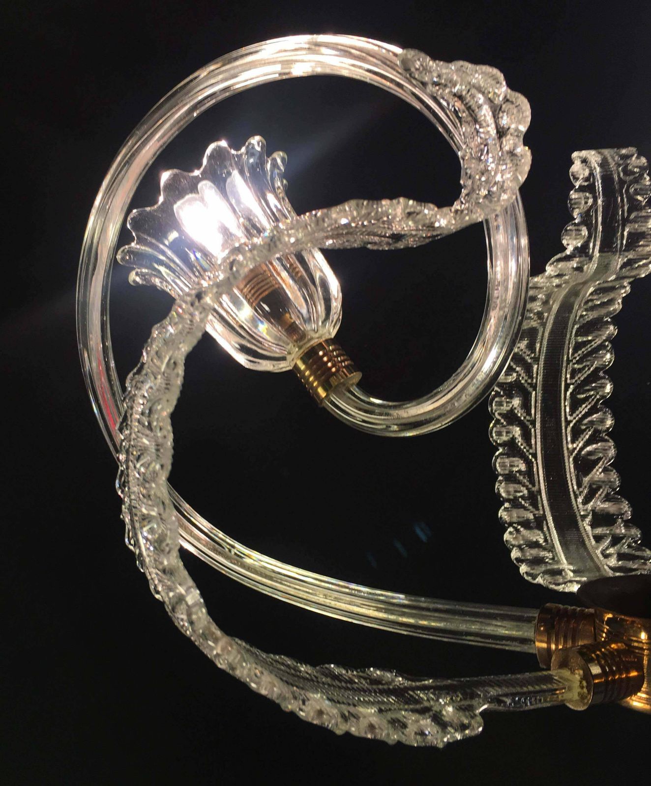 Charming Italian Chandelier By Barovier And Toso Murano 1940 photo Lighting