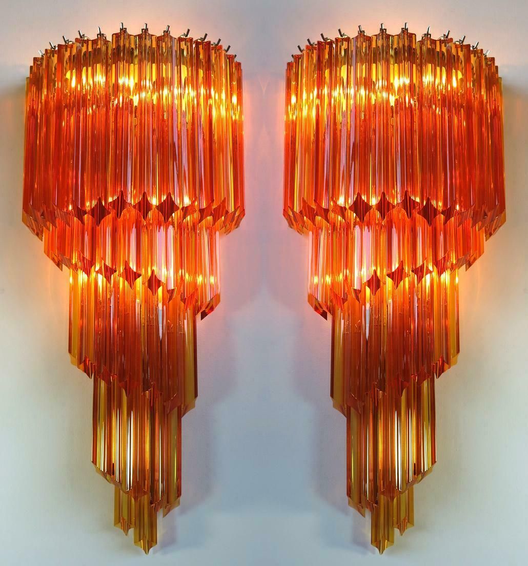 Pair Of Venetian Wall Sconces  Murano 1980s photo vinterior