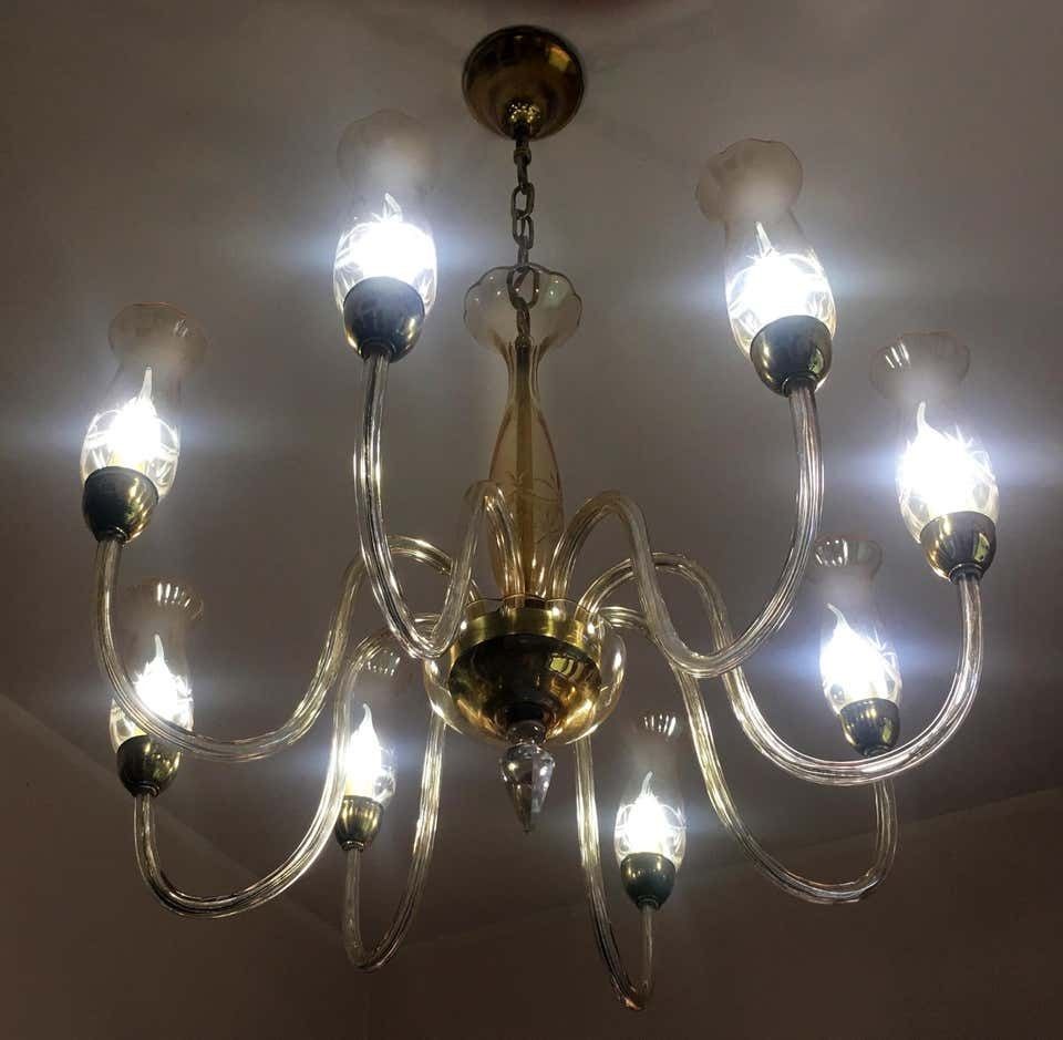 Lighting Italian De Majo Chandelier, Murano, 1990 photo