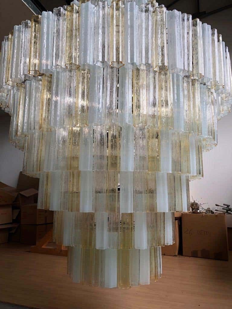 Pair Of Giant Italian Chandeliers, Murano photo vinterior