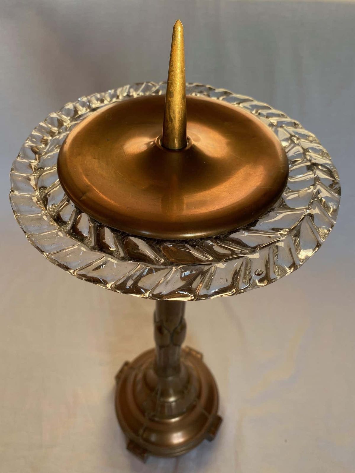Italian Candleholder In Copper And Murano Glass By Ercole Barovier, 1940 photo furniture