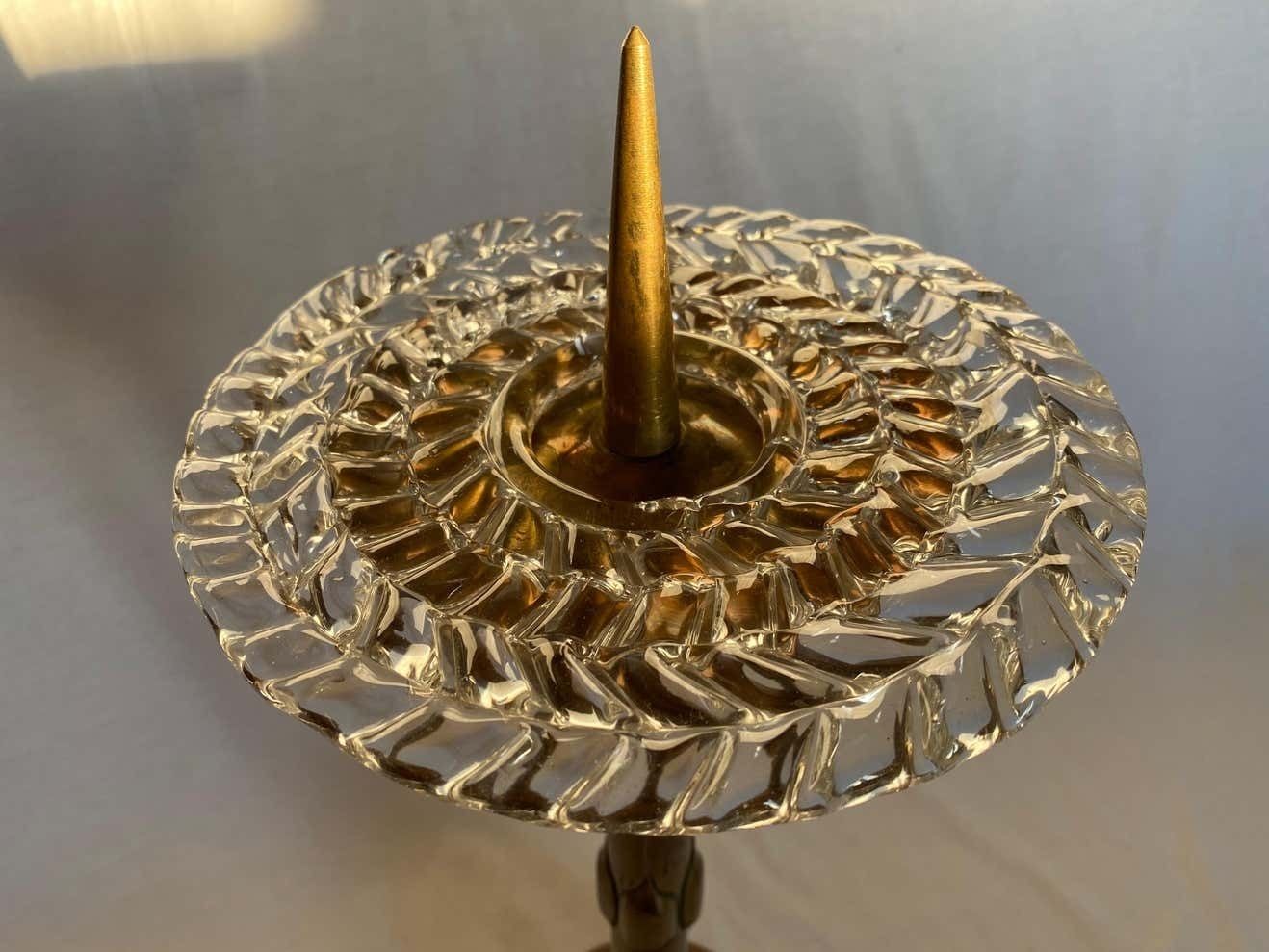 970.0 Italian Candleholder In Copper And Murano Glass By Ercole Barovier, 1940 photo