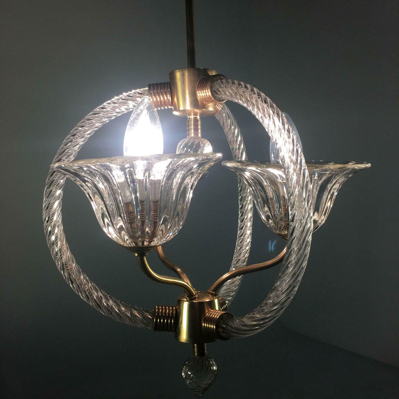 Charming Italian Chandelier By Barovier And Toso  Murano 1940 photo 2019.0