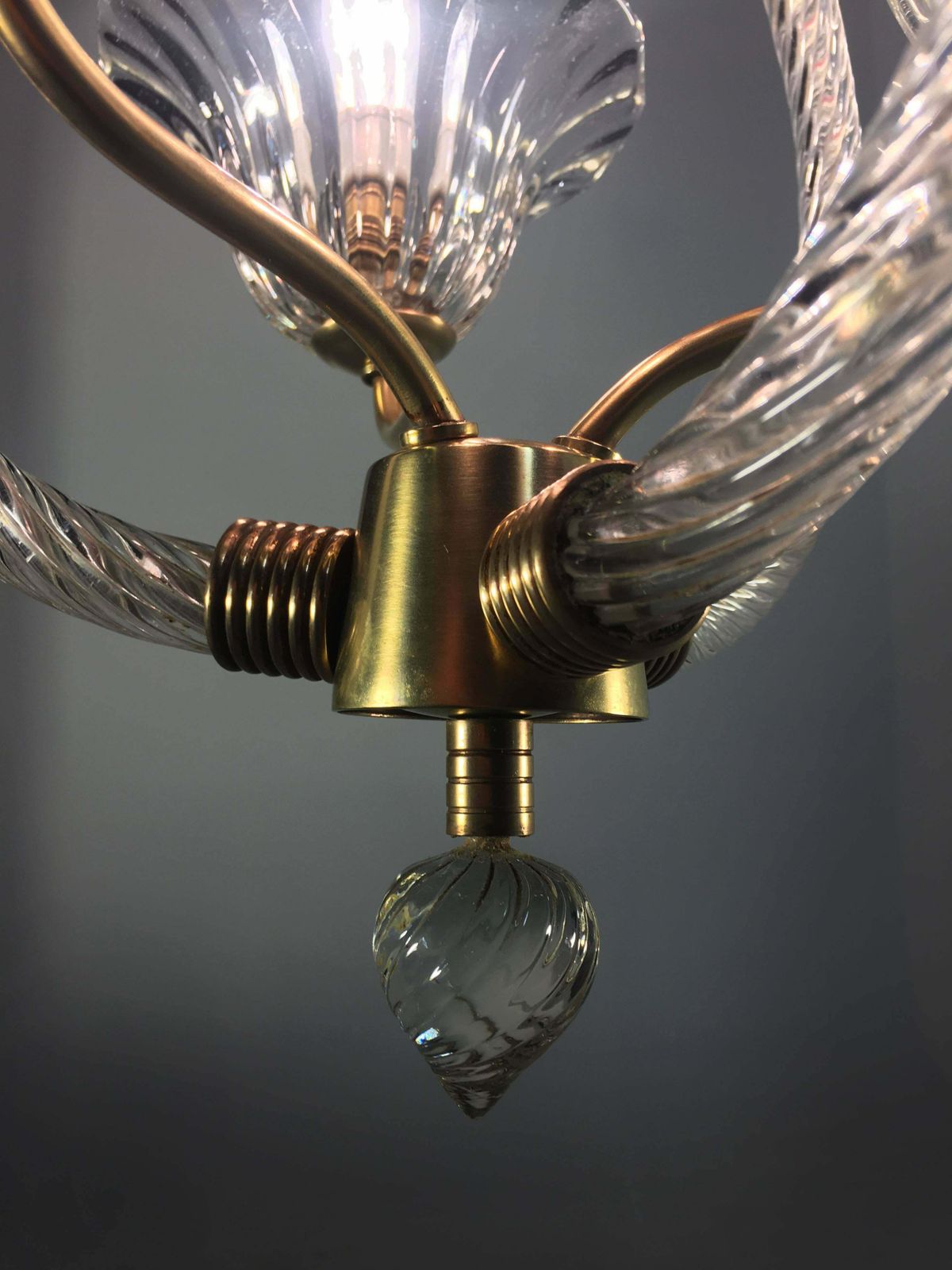photo for sale Charming Italian Chandelier By Barovier And Toso  Murano 1940