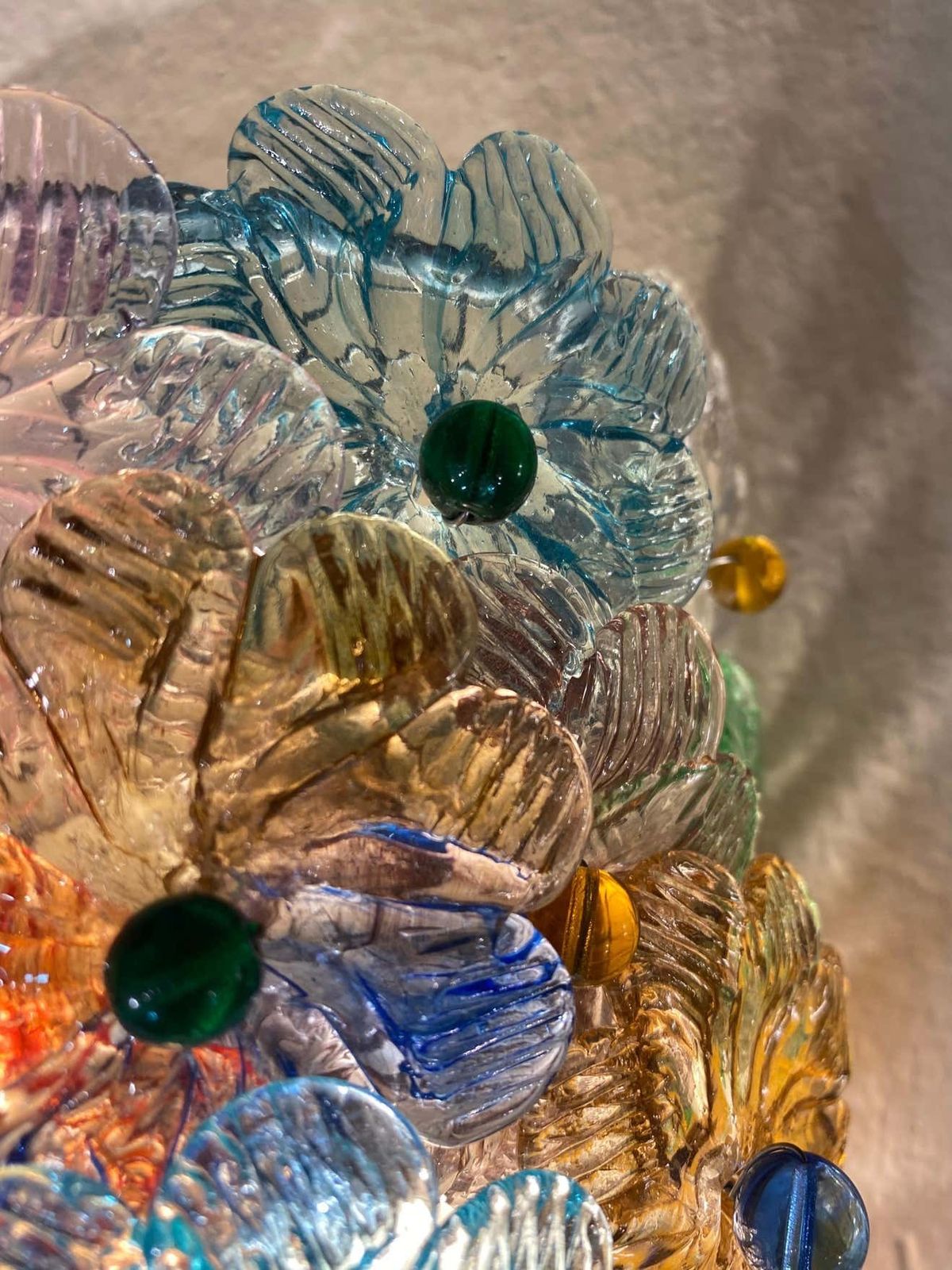 photo for sale Stunning Set Of 4 Sconces Millefiori By Barovier&Toso Murano, 1950