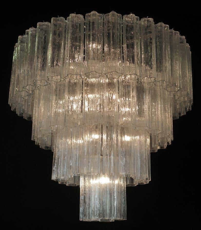 Pair Of Murano 78 Glass Chandeliers In The Of Style Toni Zuccheri For Venini photo for sale