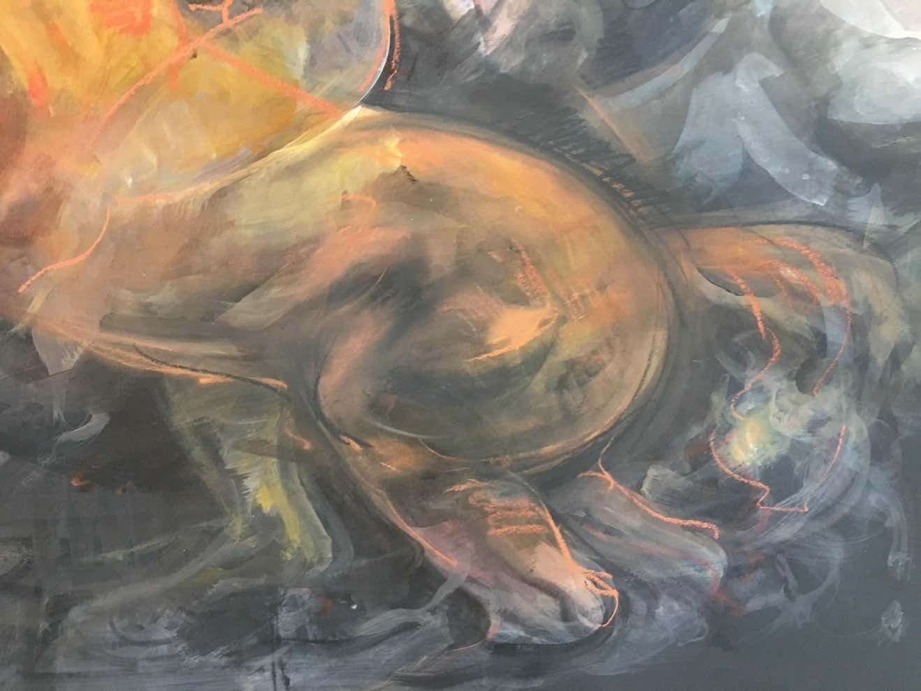 Horse On Black Sky Pencil Fat By Giuseppe Colin 1990 photo vinterior
