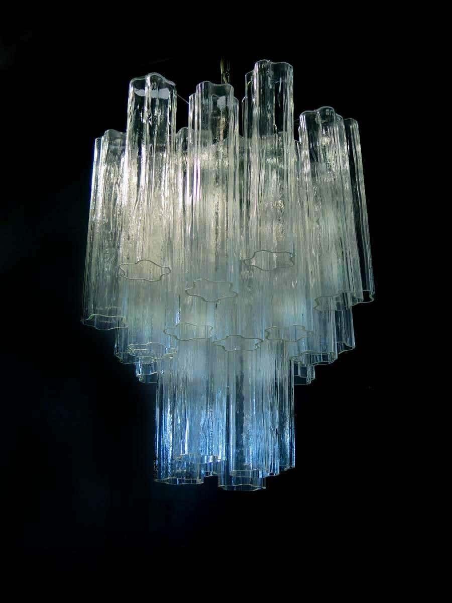 Pair Of Tronchi Chandelier In Toni Zuccheri Style For Venini  Murano photo 2019.0