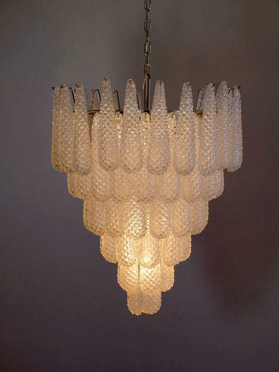 Pair Of Italian Murano 75 Petals Chandeliers, Murano photo furniture