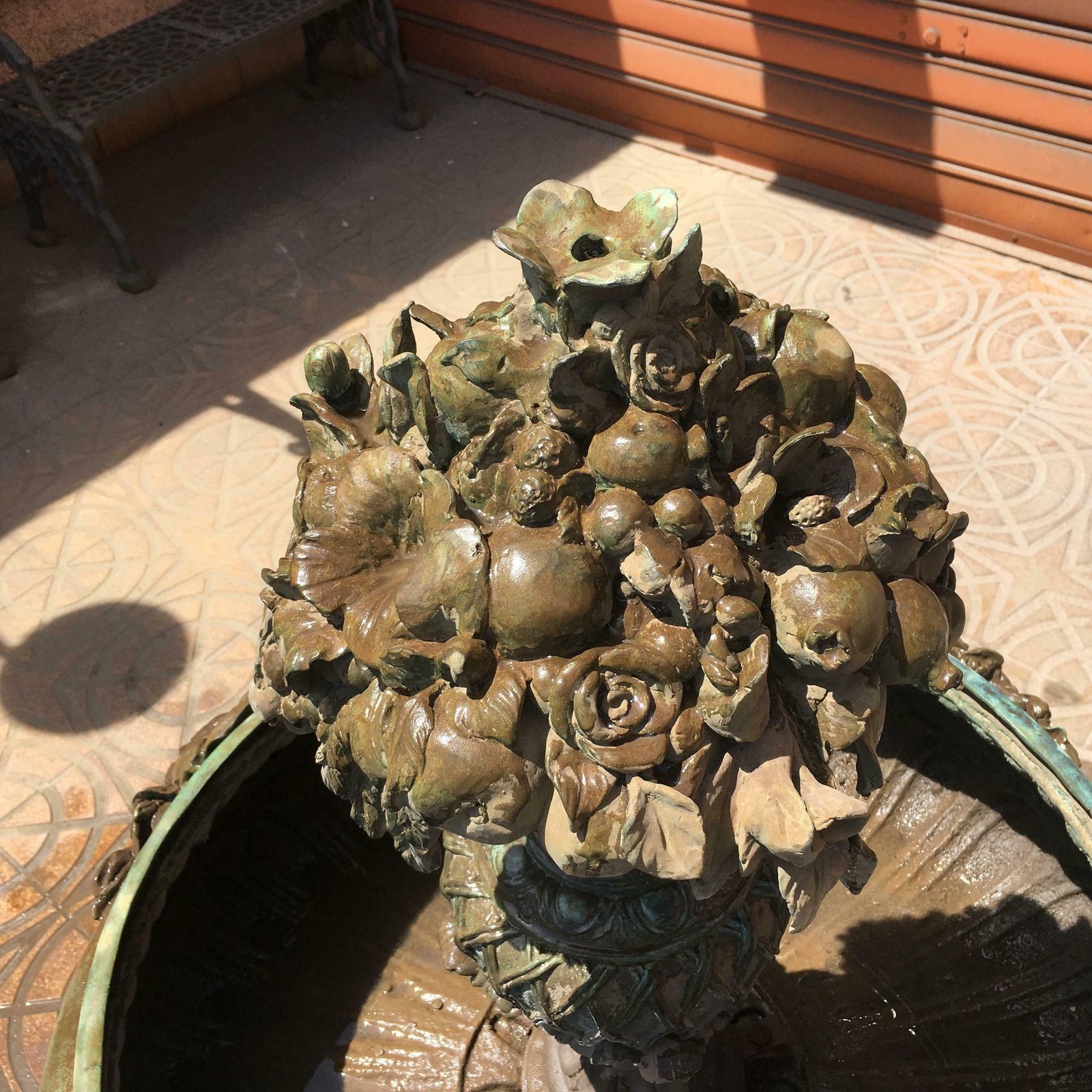 Italian Bronze Fountain, 1970s photo vintage