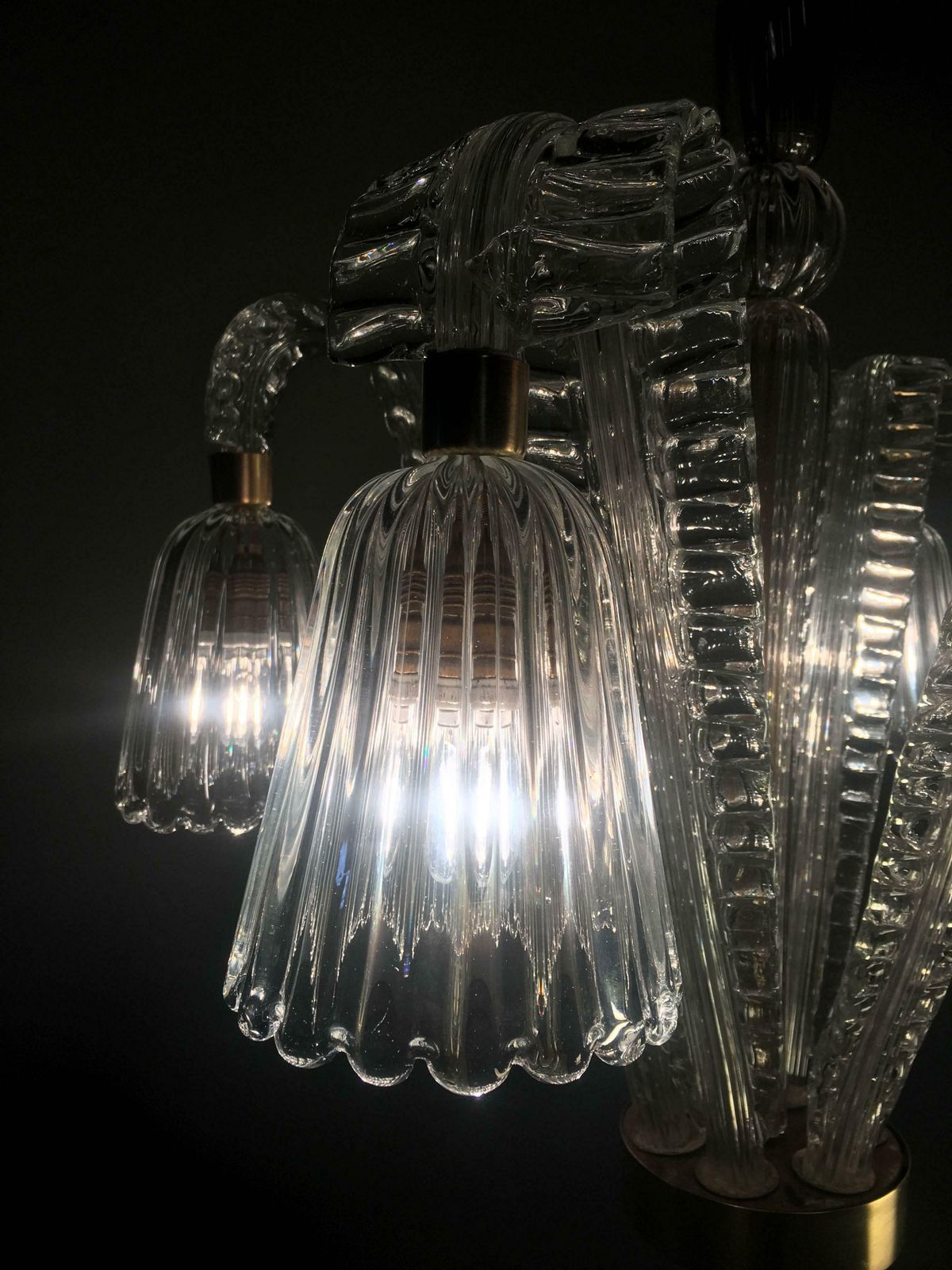 Charming Art Deco Chandelier By Ercole Barovier, Murano, 1940s photo vinterior