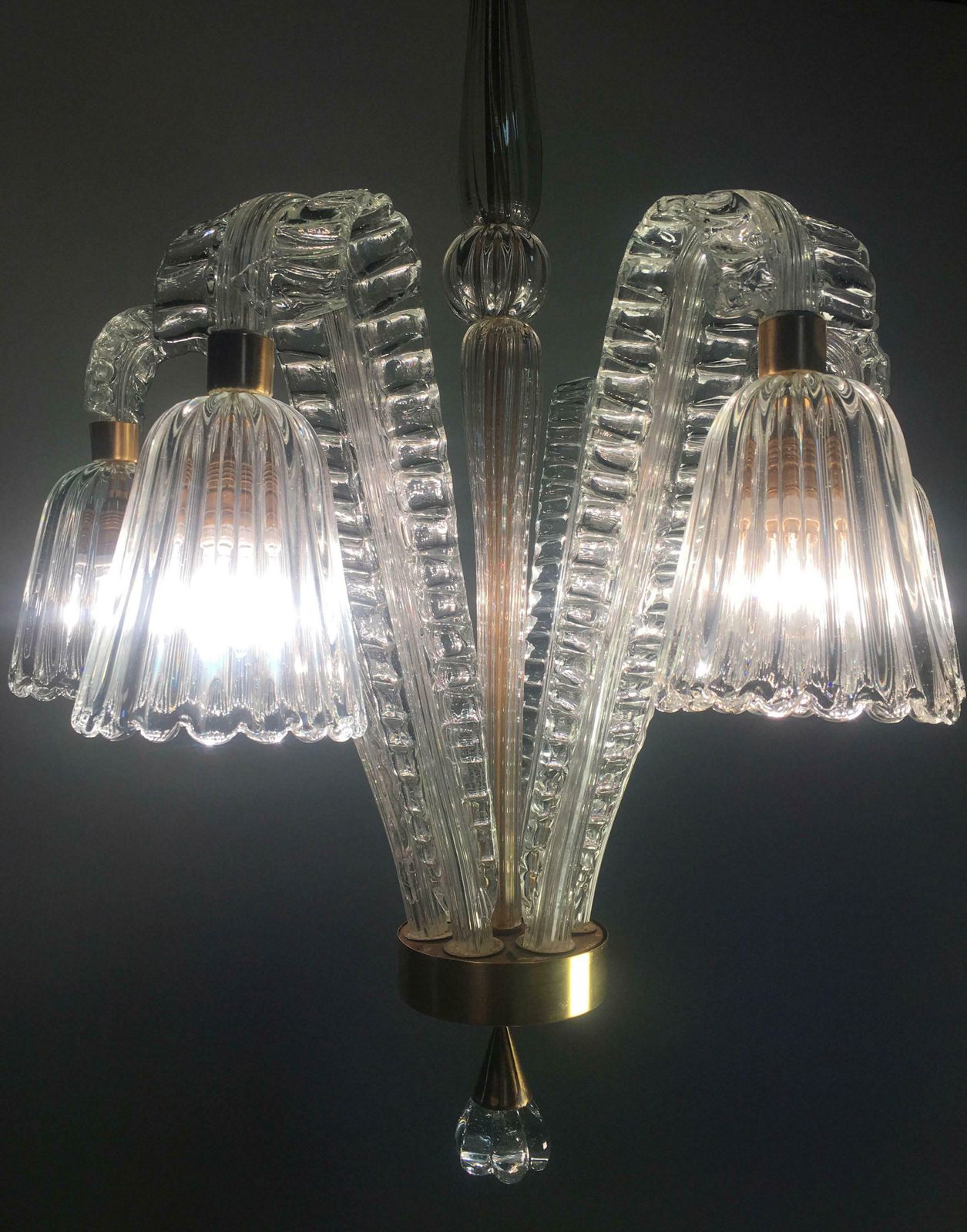 Charming Art Deco Chandelier By Ercole Barovier, Murano, 1940s photo buy