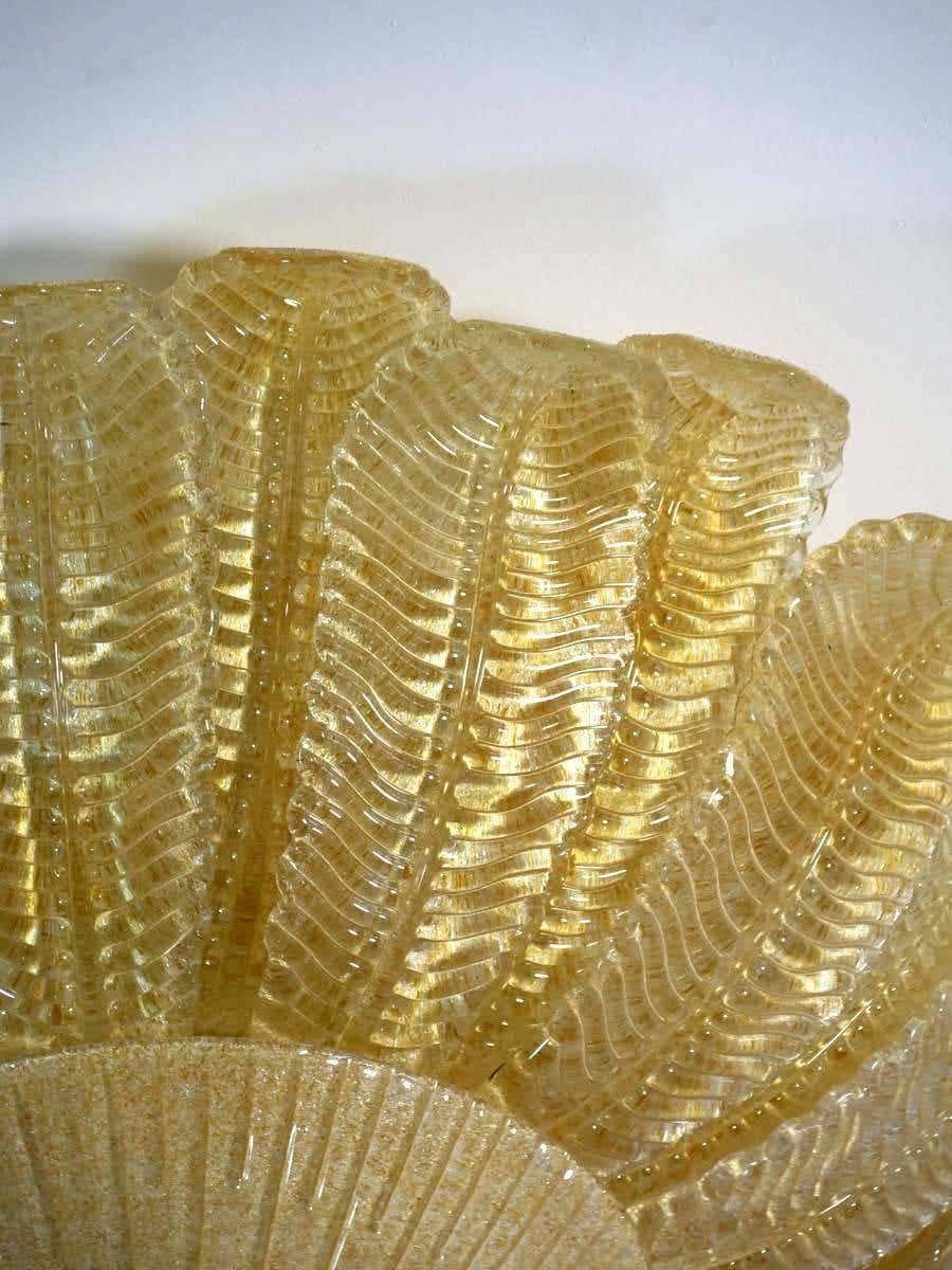 Large Ceiling Leaves Barovier & Toso Style, Murano, 1980s photo for sale