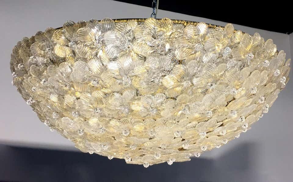 Ceiling Flowers Lamp By Barovier & Toso, Murano, 1980s photo Lighting