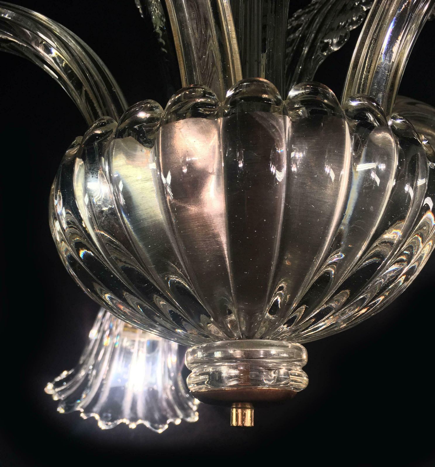 photo vintage Liberty Chandelier By Ercole Barovier, Murano, 1940s