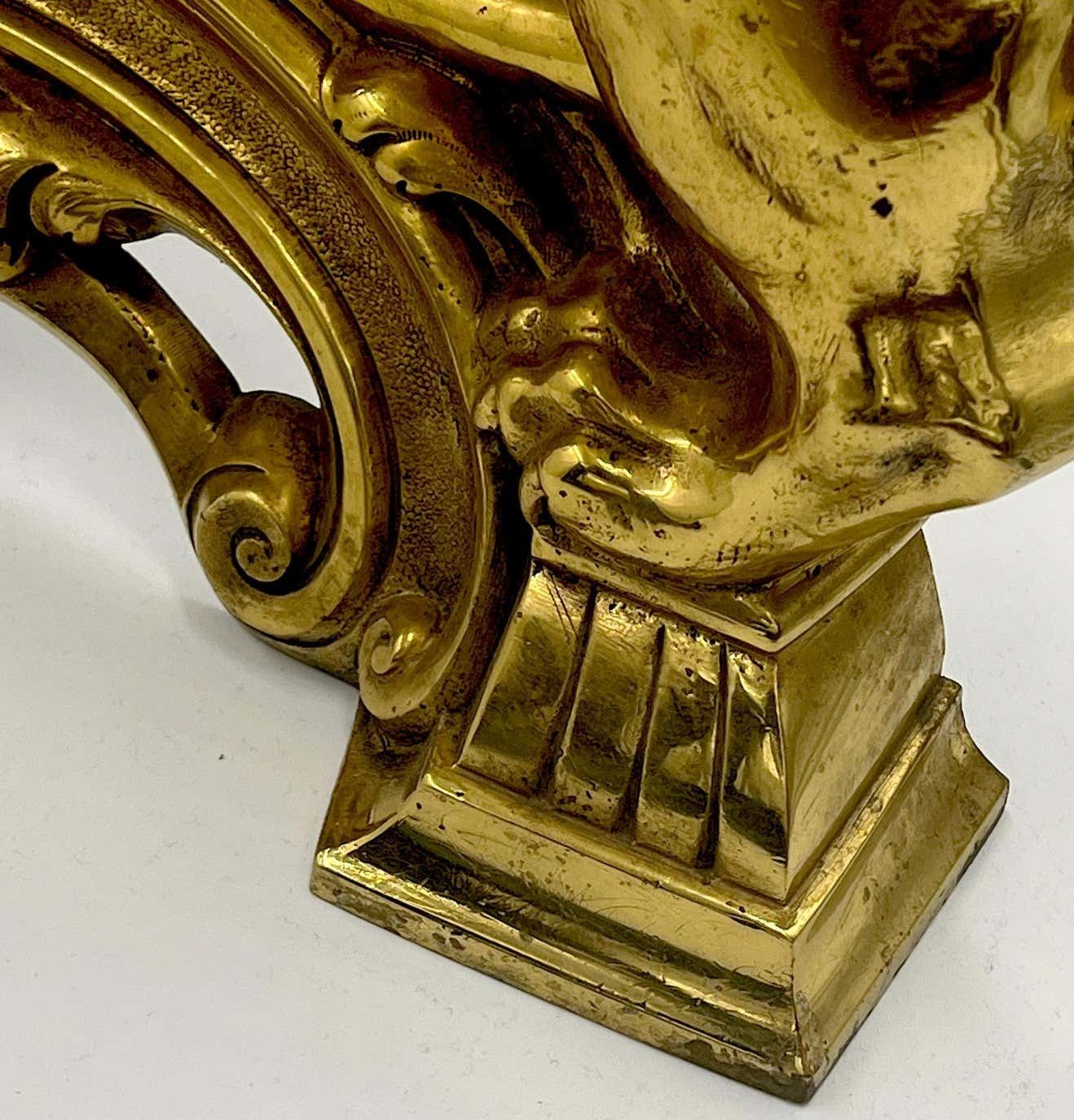 Pair Of Chimney Pots In Gilded Bronze, Florence 1890 photo furniture