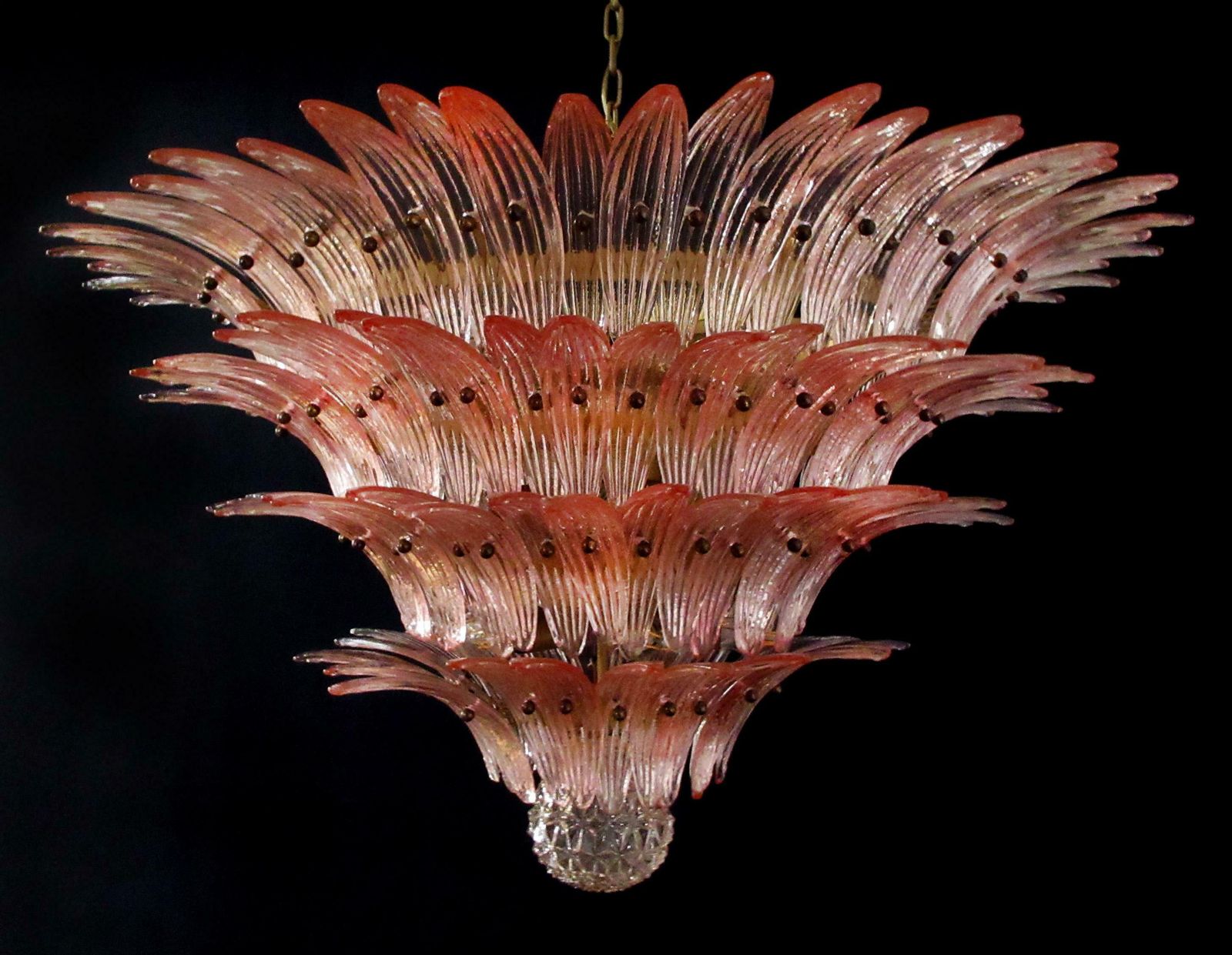 6461.0 Pair Of Majestic Chandelier Pink Glasses, Murano photo