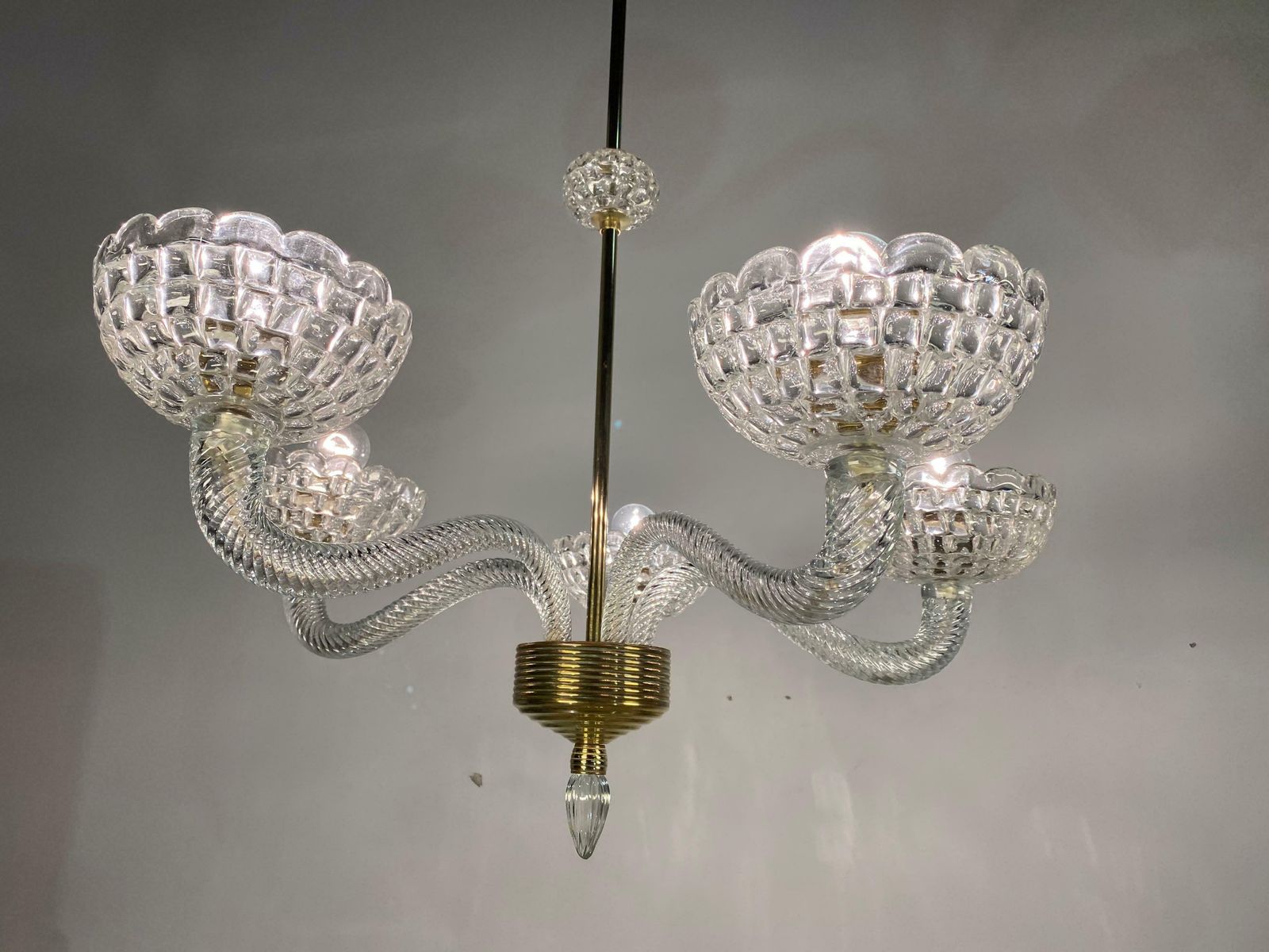Art Deco Chandelier By Ercole Barovier, Murano, 1940 photo furniture