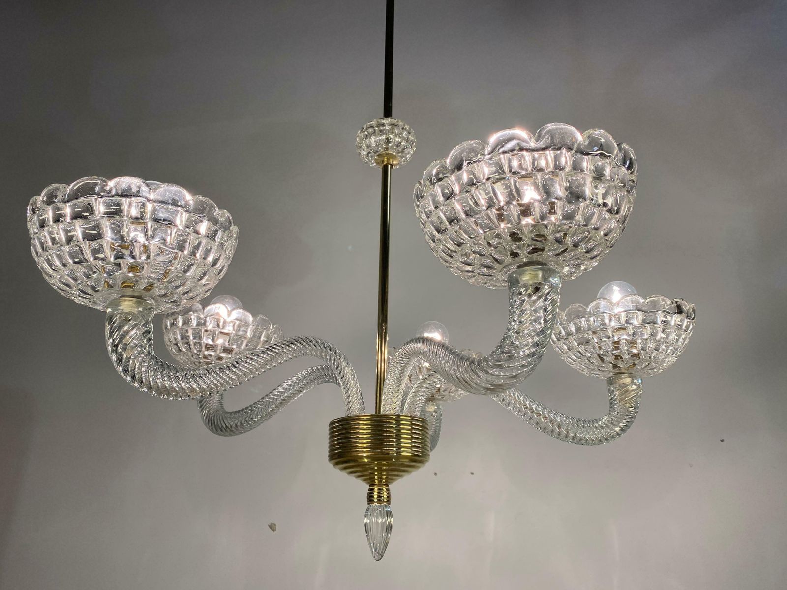 photo buy Art Deco Chandelier By Ercole Barovier, Murano, 1940