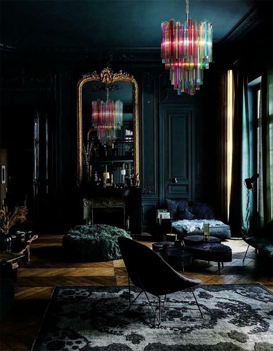 Amazing Multicoloured Pair Of Arlecchino Murano Chandeliers photo 4039.0