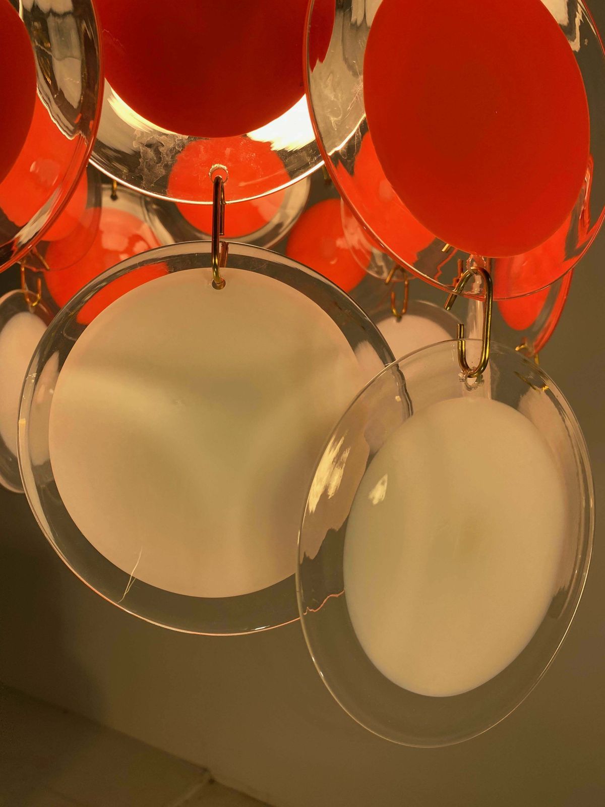 Pair Of Disc Chandeliers By Vistosi, Murano, 1970s photo 4836.0