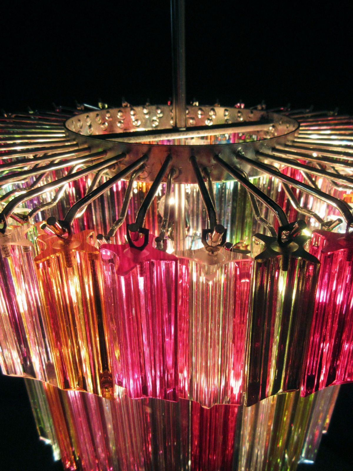 Pair Of Italian Chandelier Multicoloured Quadriedri, Murano photo 4836.0