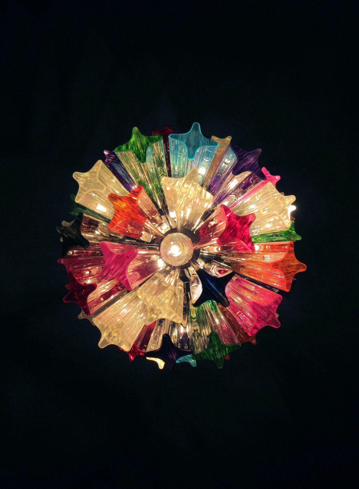 4836.0 Pair Of Italian Chandelier Multicoloured Quadriedri, Murano photo