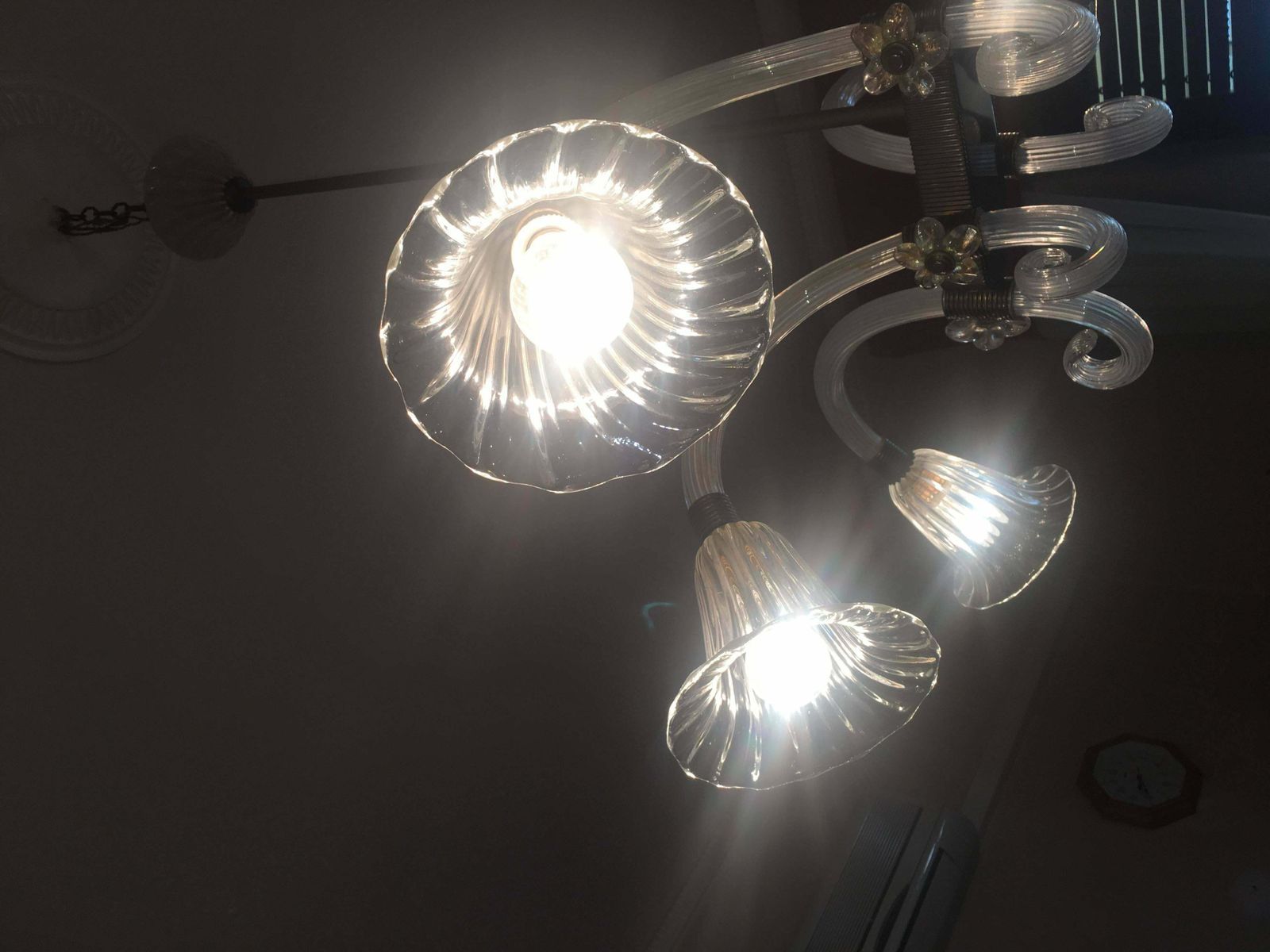 photo vintage Amazing Liberty Chandelier By Ercole Barovier, Murano, 1940s