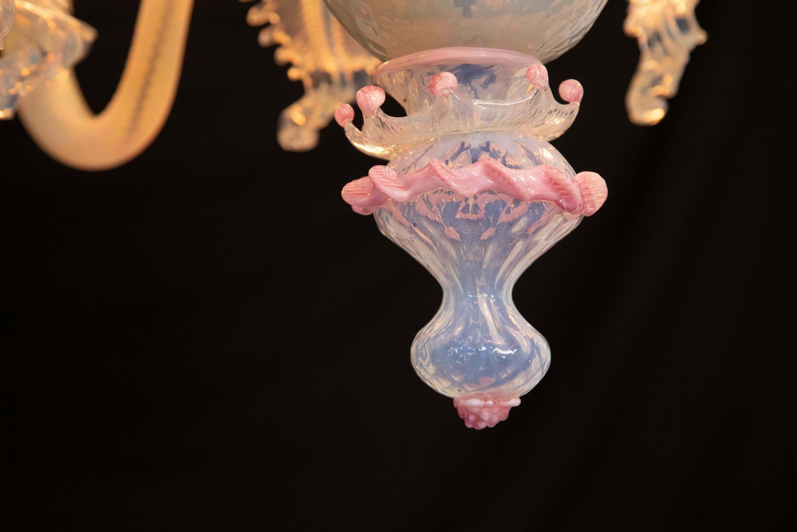Lighting Stunning Light Blue And Pink Venetian Chandelier, Murano, 1950s photo