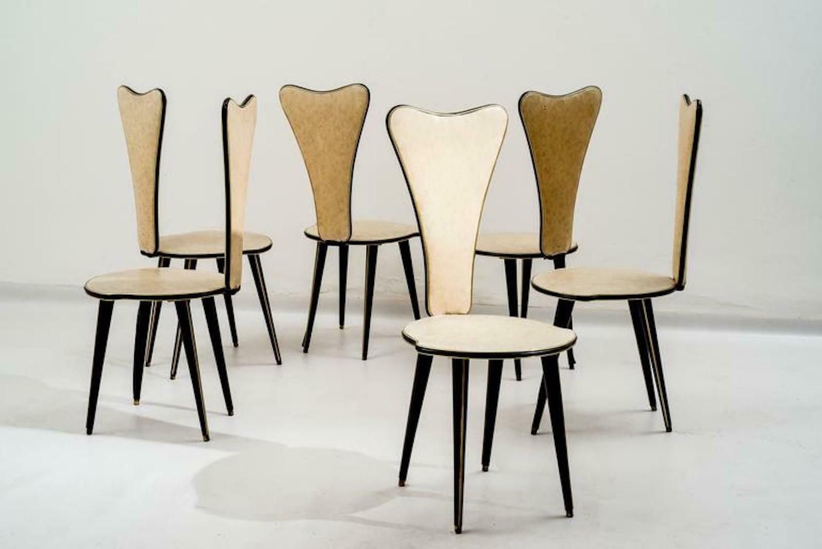 Set Of Six Chairs By Umberto Mascagni, 1950s photo Furniture