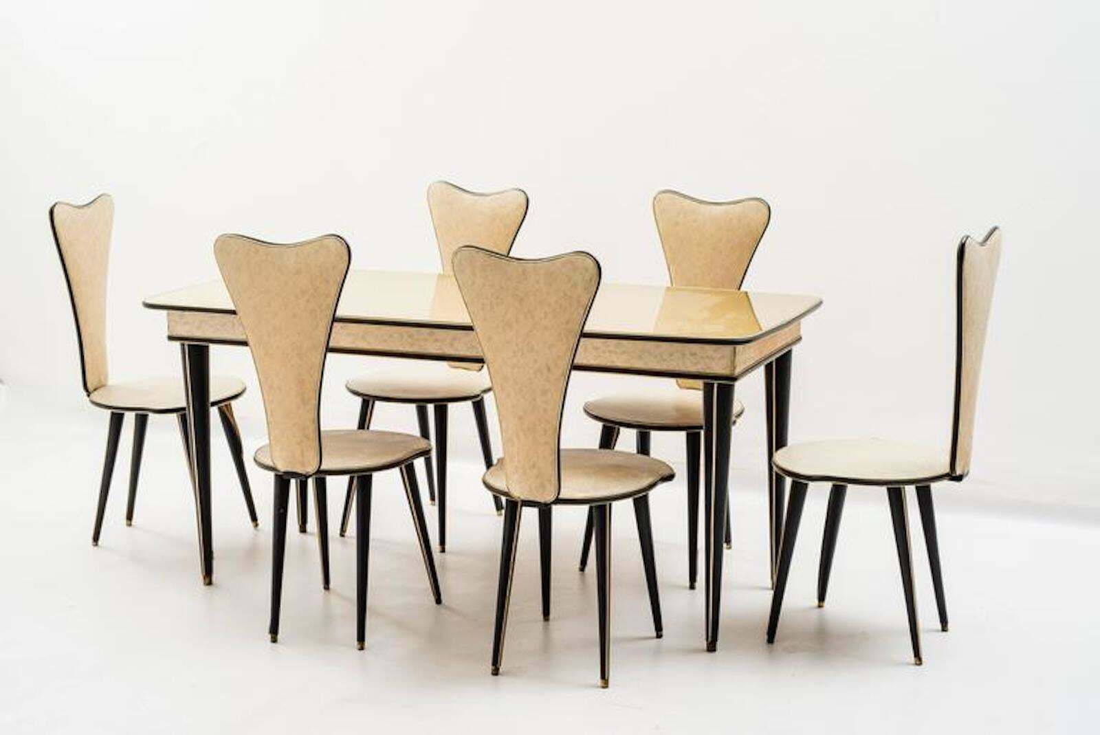 photo vintage Set Of Six Chairs By Umberto Mascagni, 1950s
