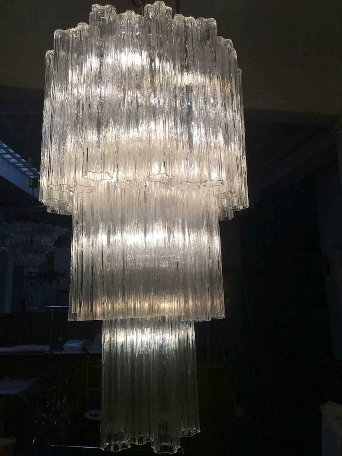 photo furniture Italian Tronchi Chandelier By Toni Zuccheri For Venini Style, Murano