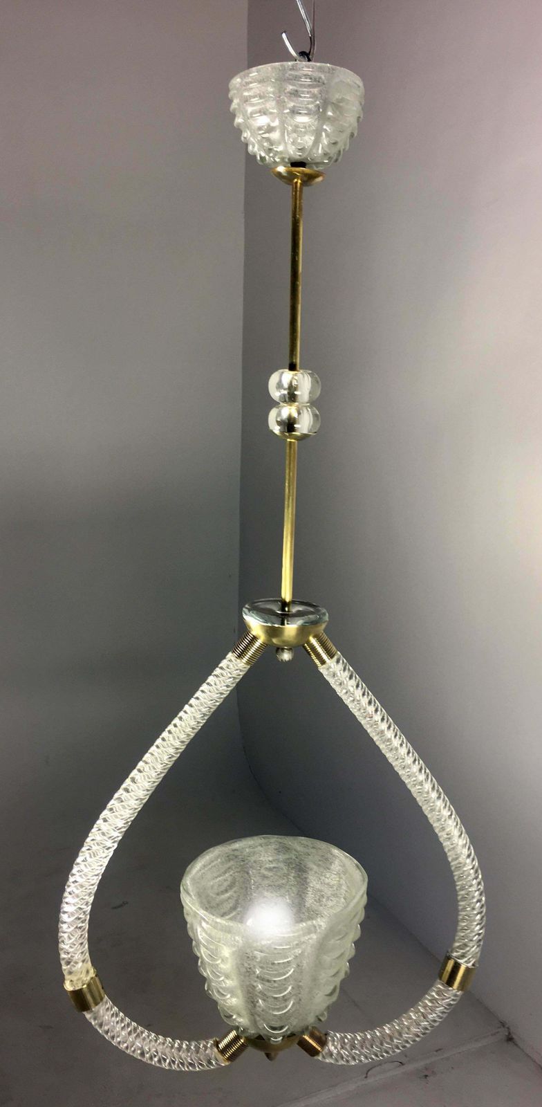 photo vinterior Art Deco Chandelier By Ercole Barovier, Murano, 1940s