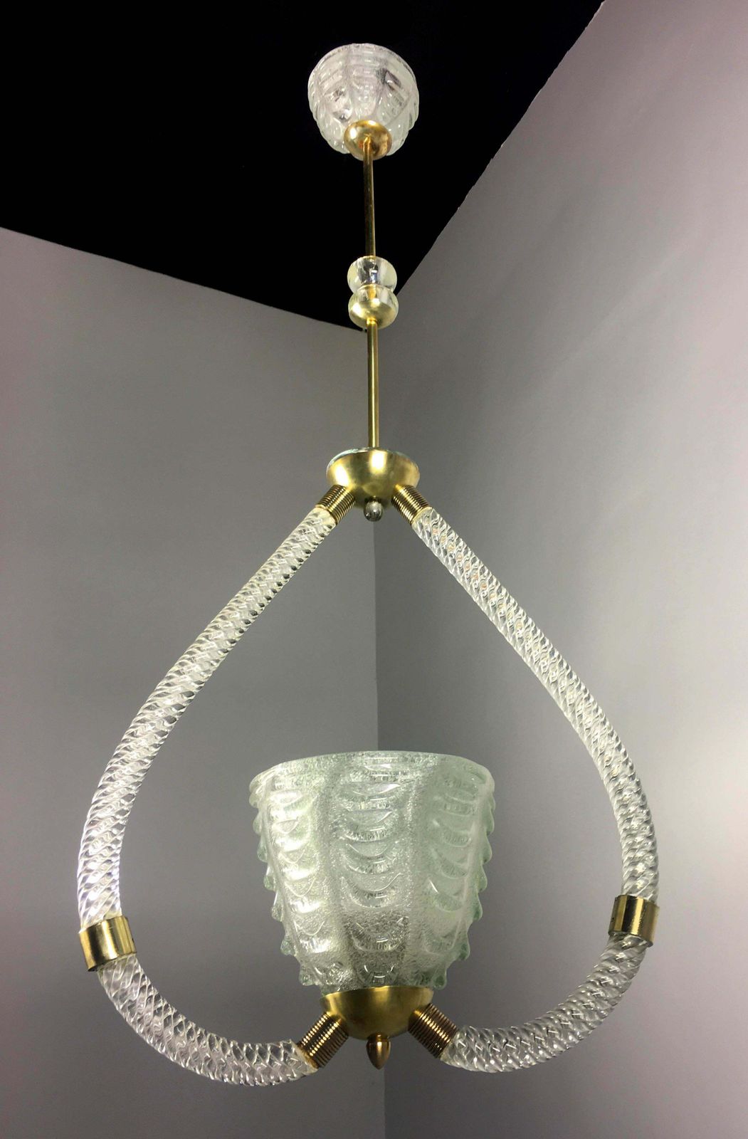 photo buy Art Deco Chandelier By Ercole Barovier, Murano, 1940s