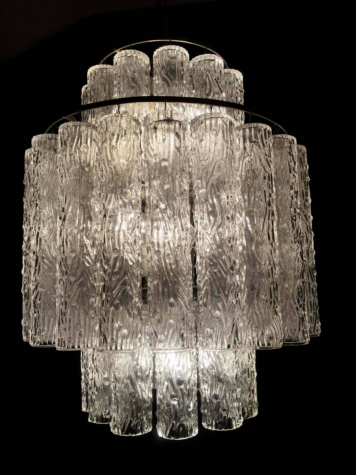 Adorable Pair Of Murano Venini Style Chandeliers, 1970s photo buy