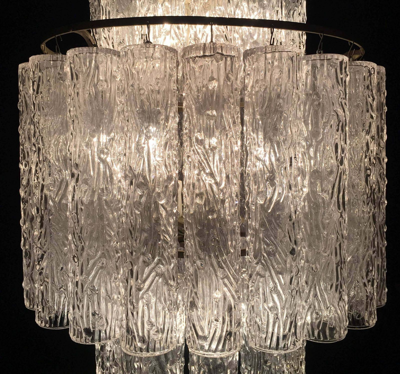 photo furniture Adorable Pair Of Murano Venini Style Chandeliers, 1970s