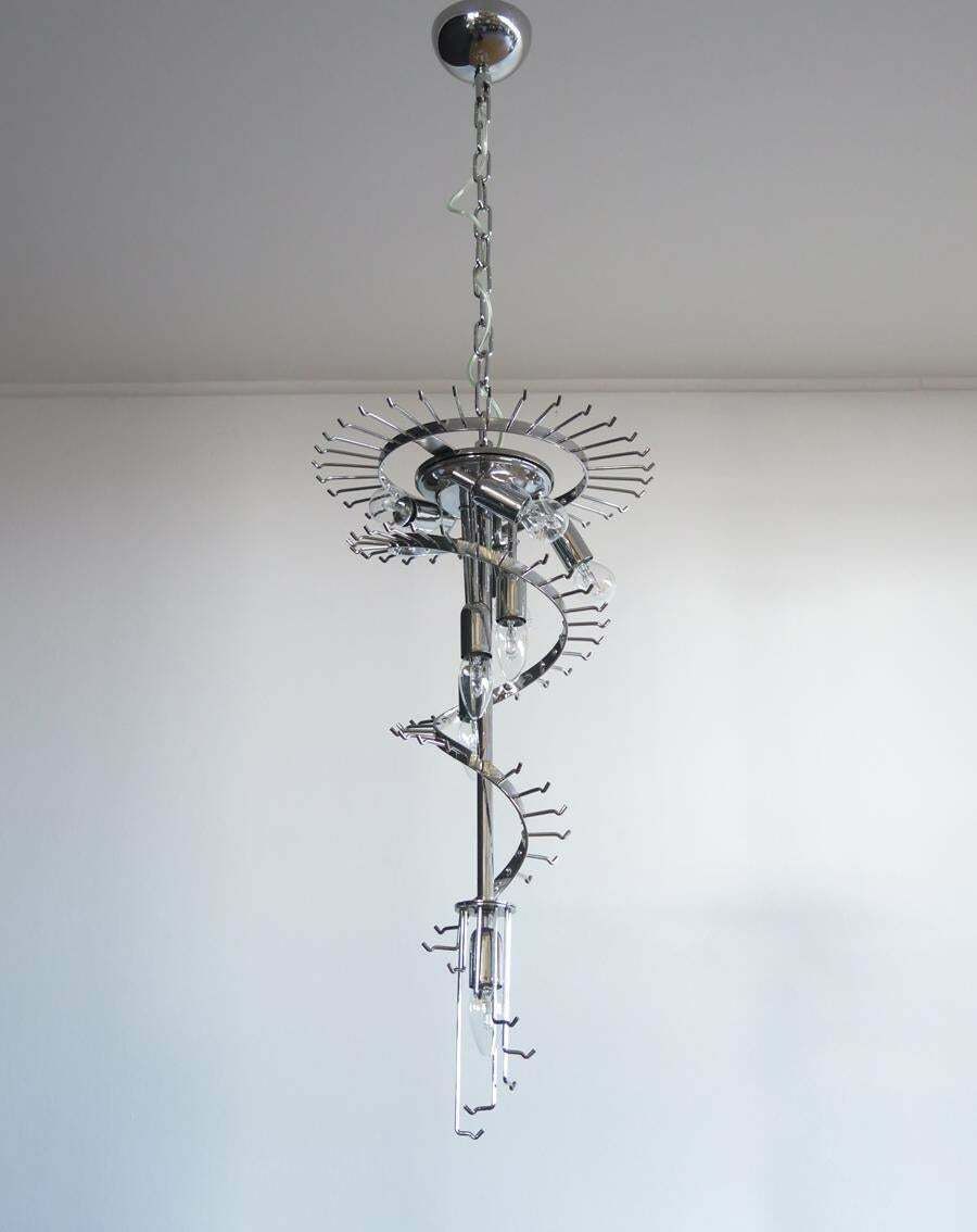 photo for sale Pair Italian Chandeliers Arlecchino Glass. Murano, 1990s