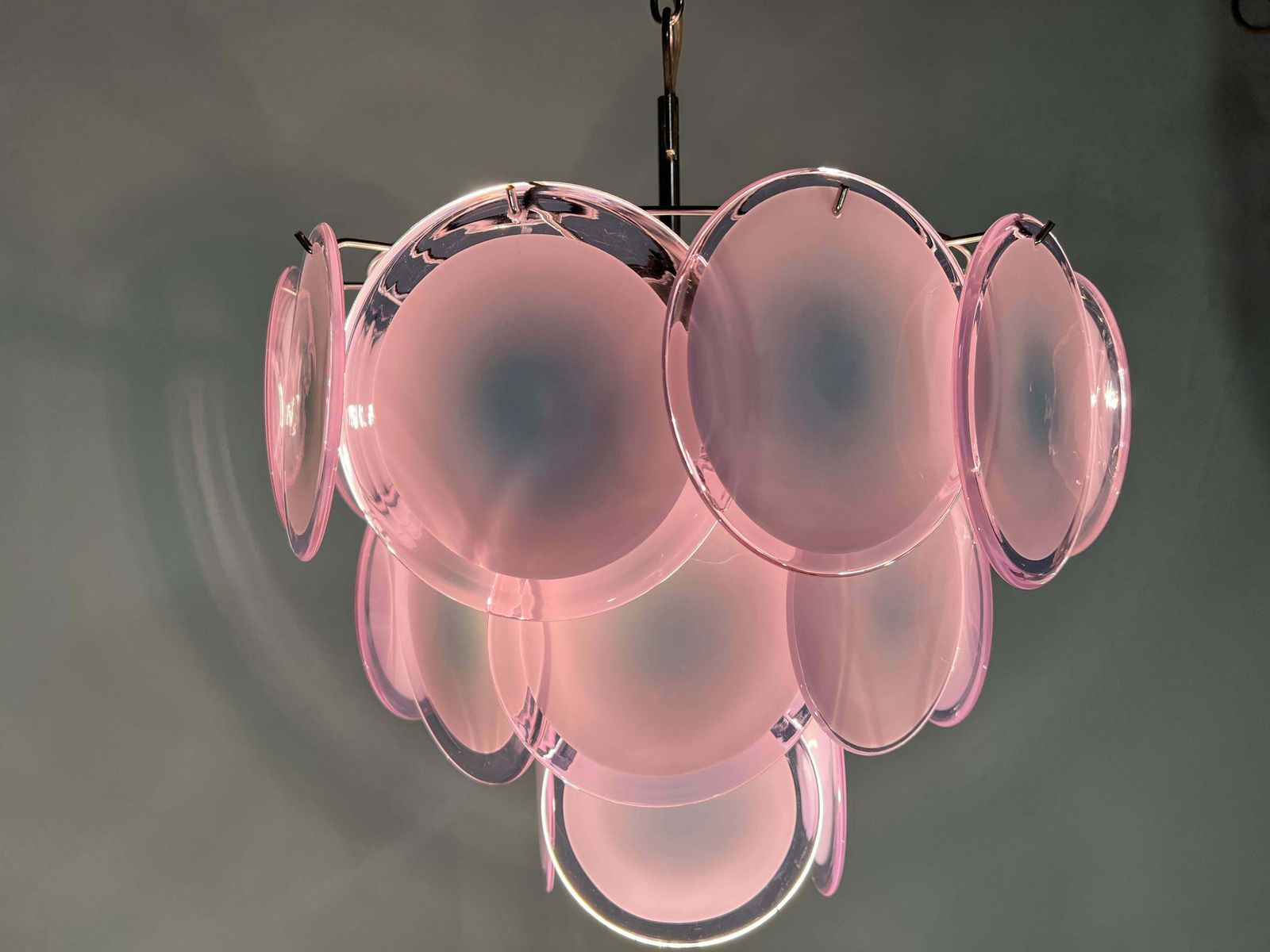 Trio Disc Murano Glass Chandeliers By Vistosi photo buy