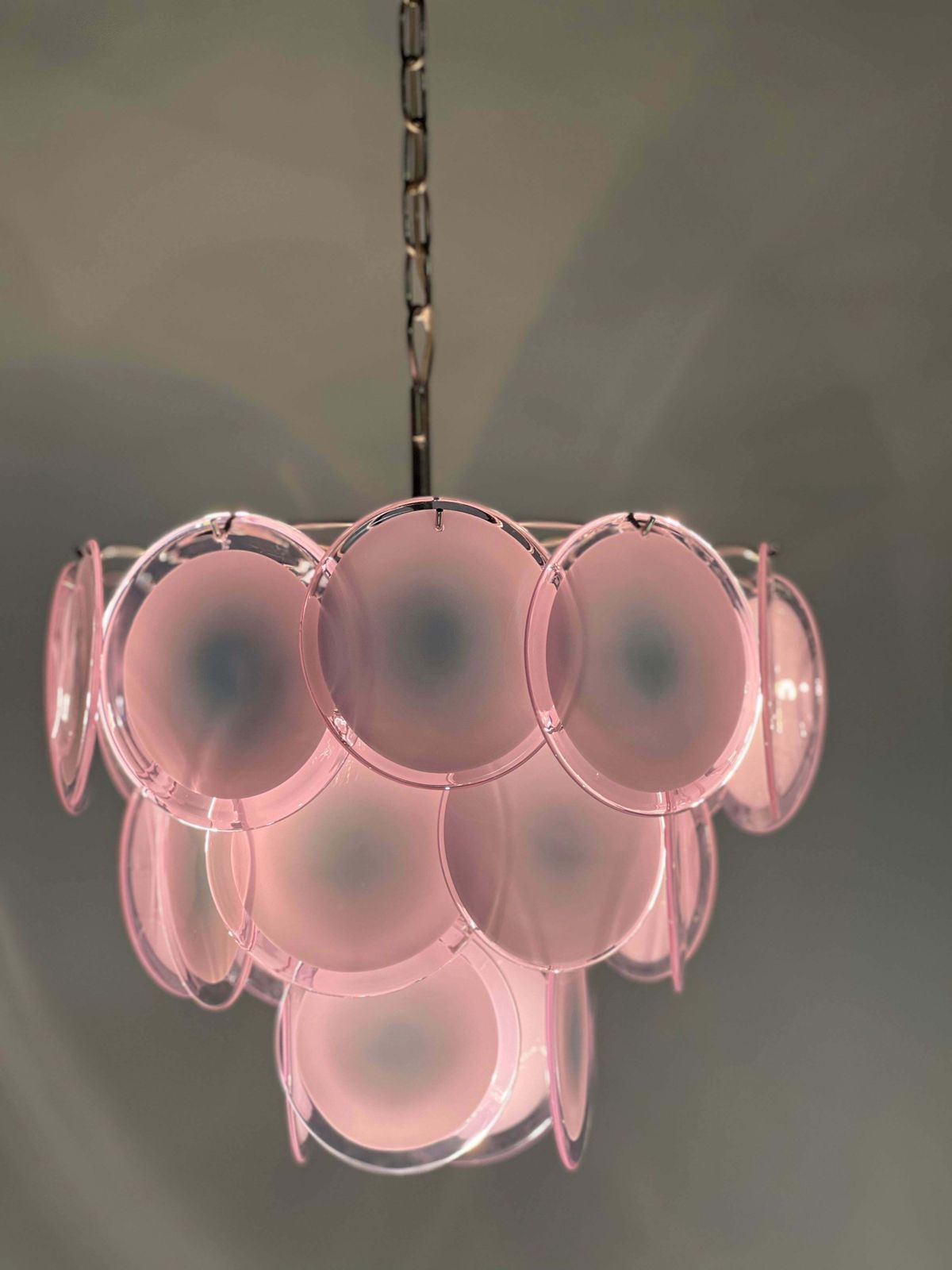 Lighting Trio Disc Murano Glass Chandeliers By Vistosi photo