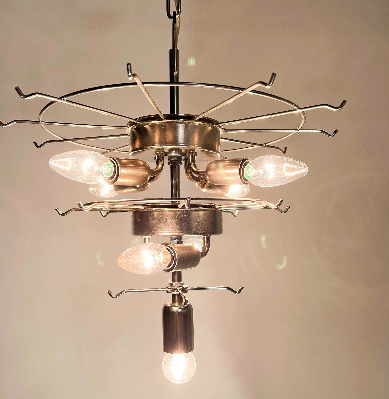 Trio Disc White Murano Glass Chandeliers By Vistosi photo Lighting