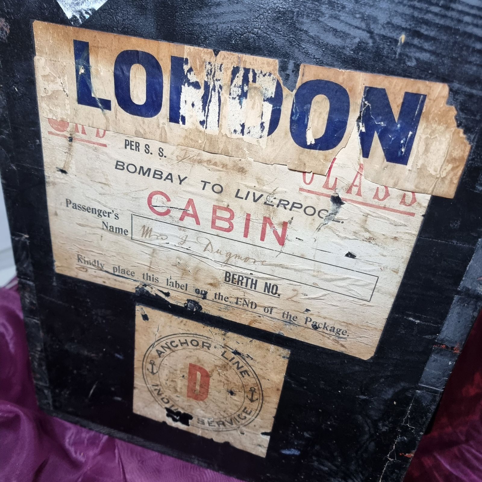 1930s Cabin Box From The Ss Tuscania With Original Labels photo Home Decor