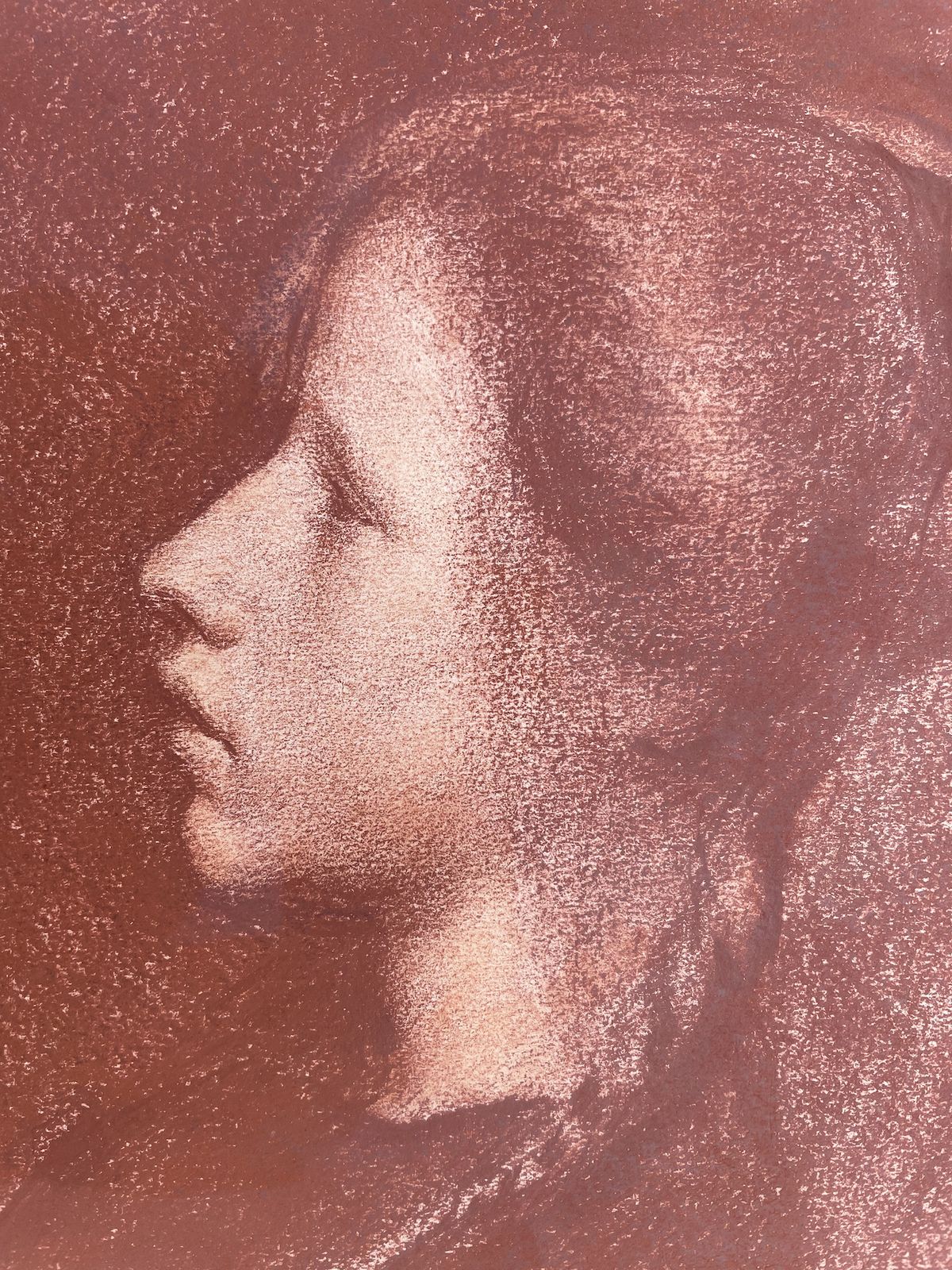 Herbert Johnson Harvey   Early 20th Century British Chalk Portrait Of A Girl photo furniture