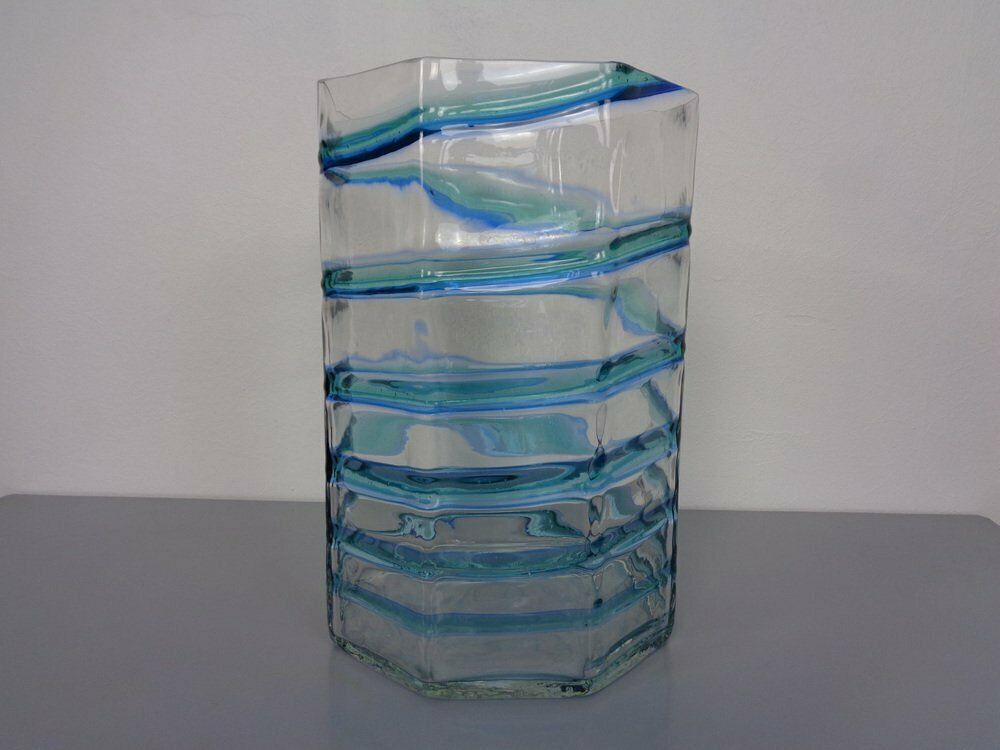 Large French Filigree Vase In Crystal Glass, 1960s photo for sale