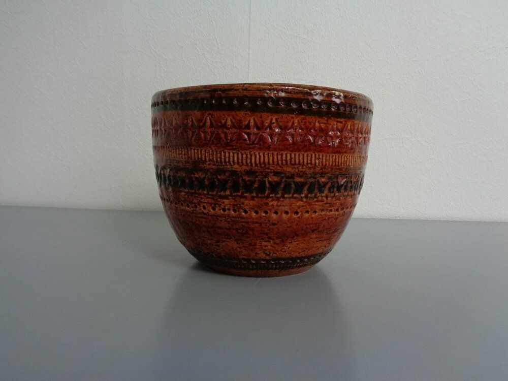 Italian Ceramic Cachepot By Aldo Londi For Bitossi, 1960s photo Home Decor