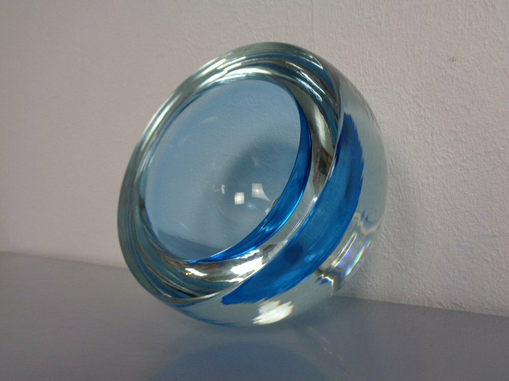 Large Sommerso Murano Glass Bowl By Flavio Poli, 1960s photo vintage