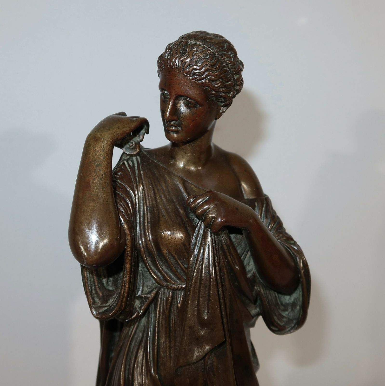 Bronze "Diane De Gabies" After Praxiteles, Signed C. Sauvage, Early 19th Century photo 2492.6