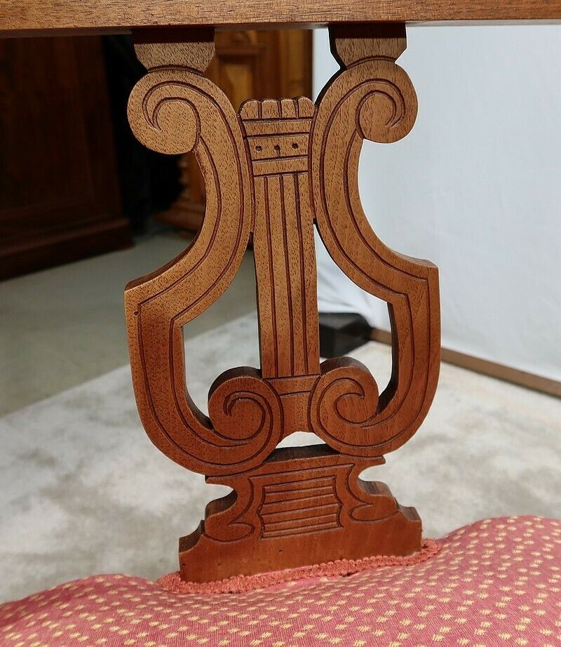 Small Bench With Armrests In Solid Walnut, 19th Century photo vinterior