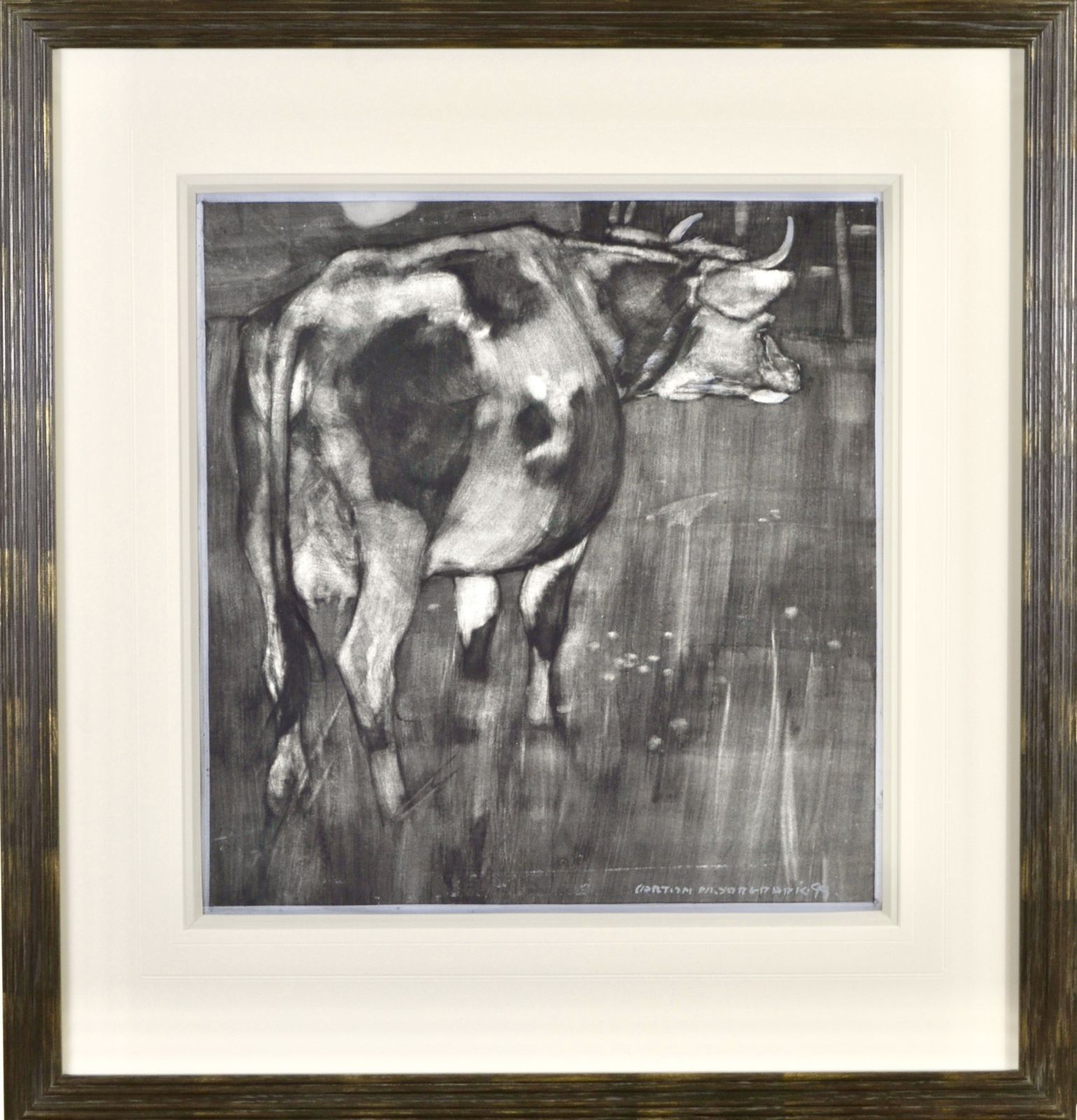 Carton Moore Park   Pair Of Early 20th Century British Watercolour Illustrations Of A Donkey And A Cow photo furniture