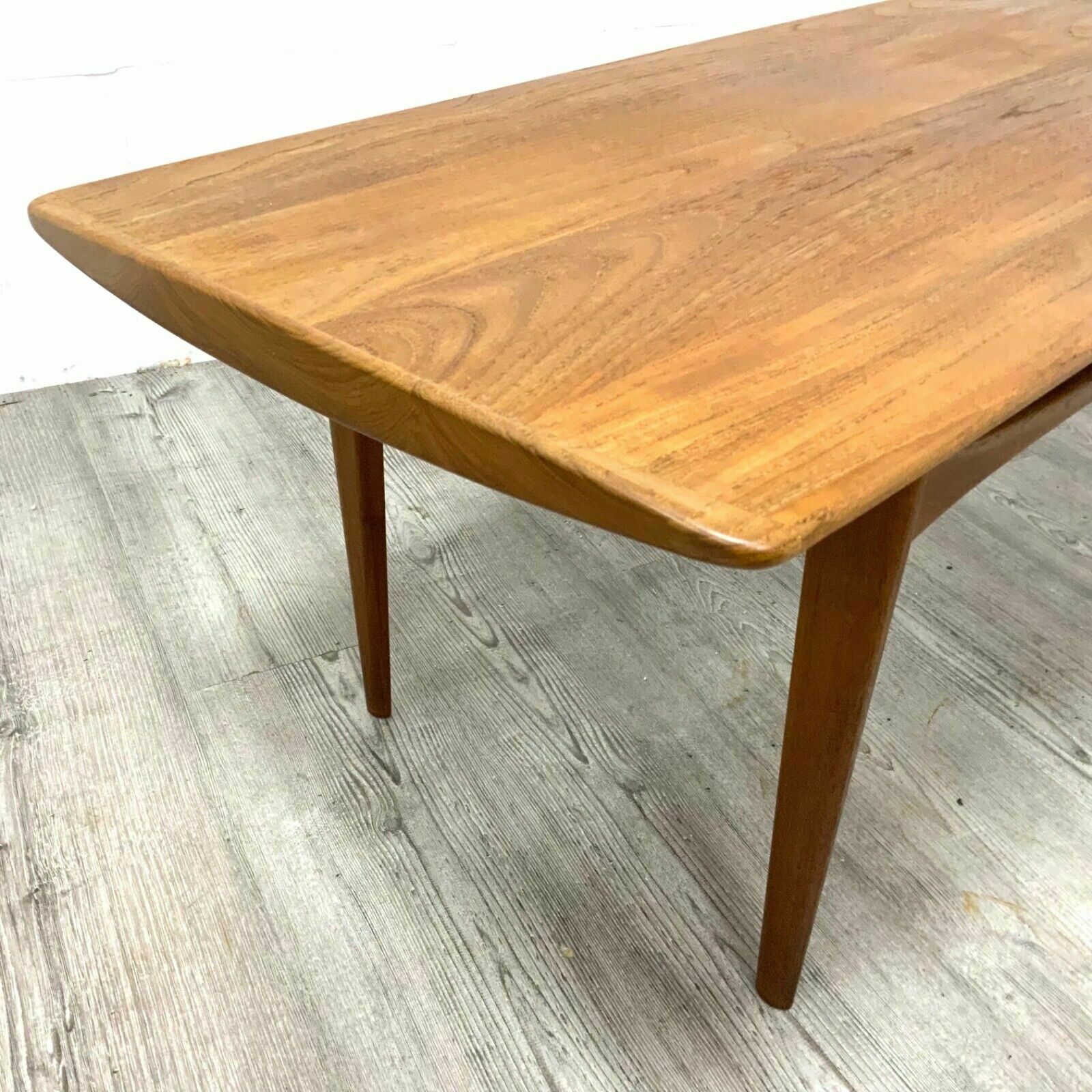 Danish Solid Teak Coffee Table By Edvard Kindt Larsen For France And Son photo vintage