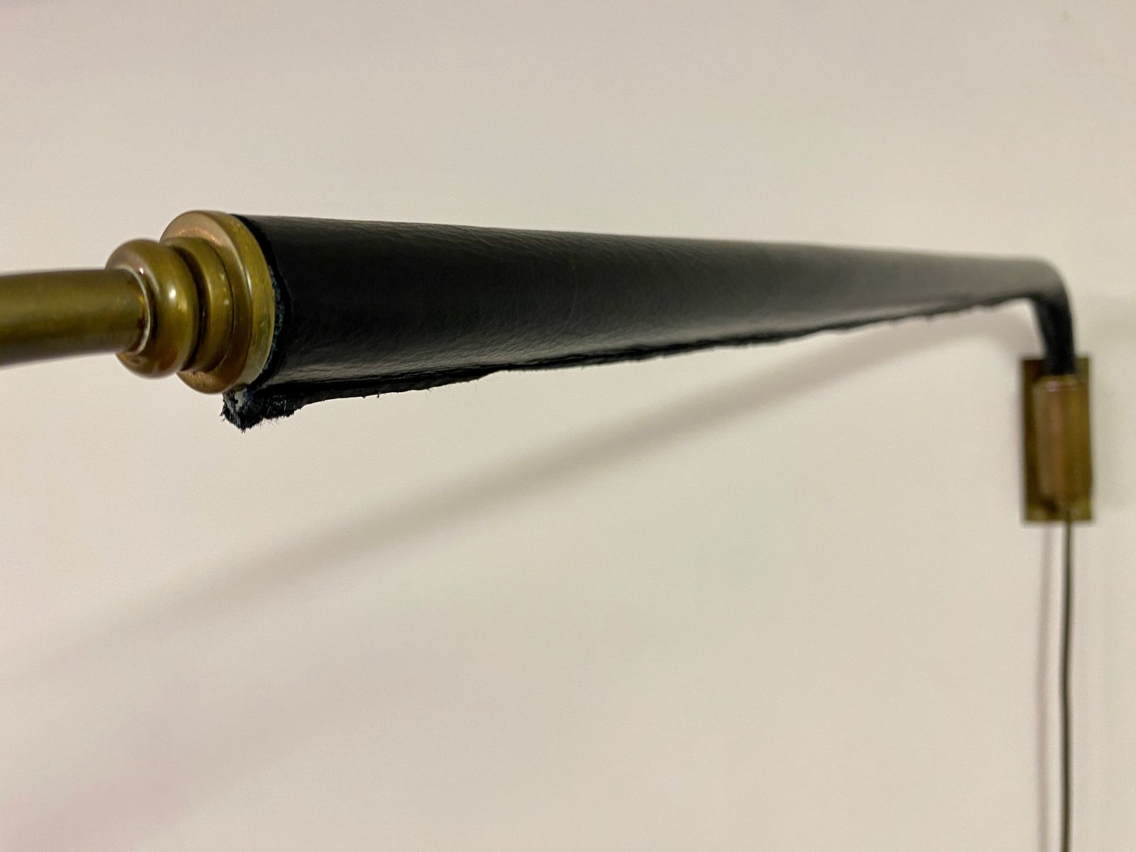 Italian Brass And Leather Telescopic Wall Light photo furniture
